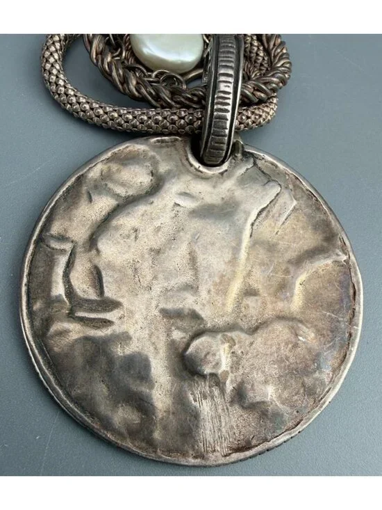 Vintage Silpada Retired Sterling Silver Multi Strand Coin Pendant Necklace  50g - Picture 3 of 7